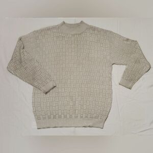 Vintage Men's Syllables Knit Mockneck Grandpa Sweater Size L